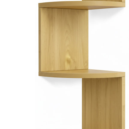 Corner Wall Shelf, 5 Tiers, Zigzag Design