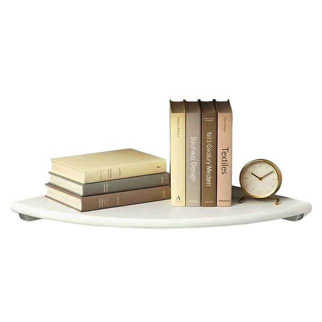 Corner Wall Shelf – Wall-Mounted Walnut Semi-Circle