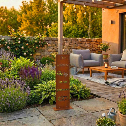 Corten Steel Garden Sign – Weather-Resistant Outdoor Decor