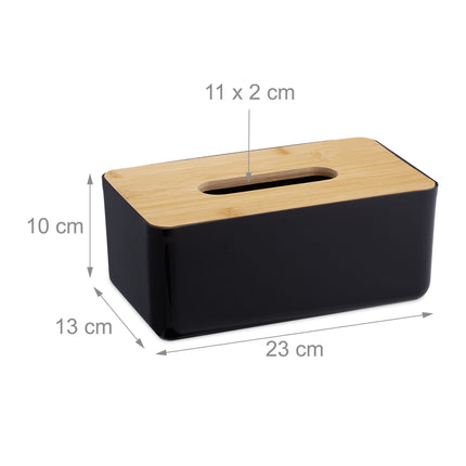 Cosmetic box for paper tissues with wooden lid