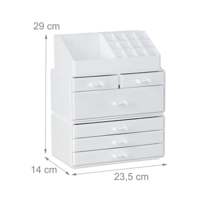 Cosmetics storage with 6 drawers