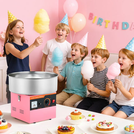 Cotton Candy Machine 1000W, 38 cm Steel Bowl, Pink