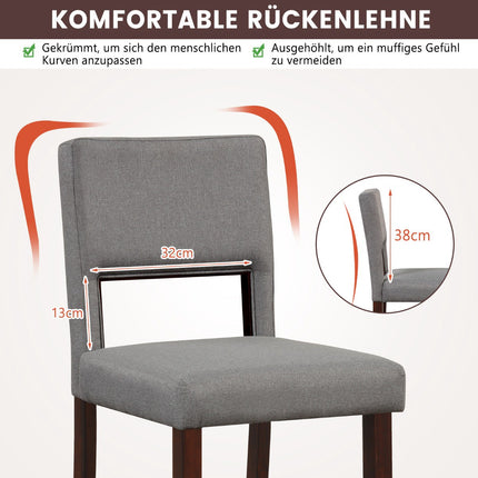 Counter-Height Bar Chair Set, 2-Piece, Hollow Back, Rubberwood Legs