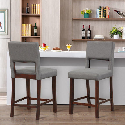 Counter-Height Bar Chair Set, 2-Piece, Hollow Back, Rubberwood Legs