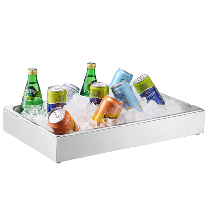 Countertop Condiment Server, 1/1 Pan, Lid, 3 Ice Trays
