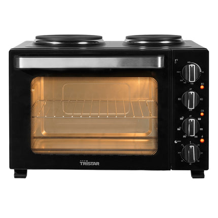 Countertop Mini Oven 35L with Two Hot Plates 1000W and 700W, 3200W, Convection