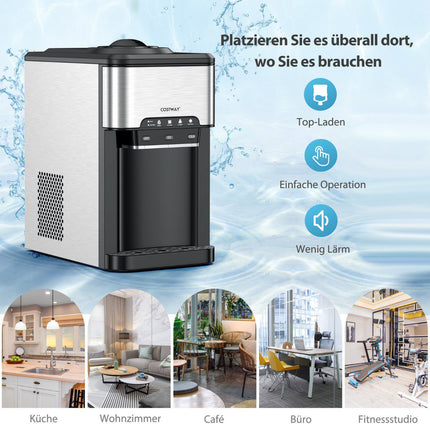 Countertop Water Dispenser, Hot Cold Ice Maker, Silver