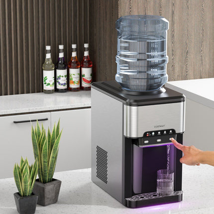 Countertop Water Dispenser, Hot Cold Ice Maker, Silver