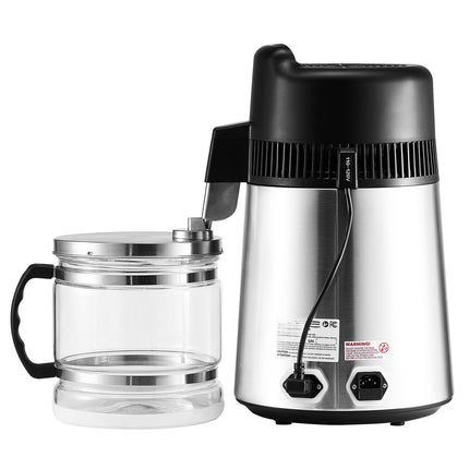 Countertop Water Distiller, 6L 900W, Glass Carafe, Steel Tank