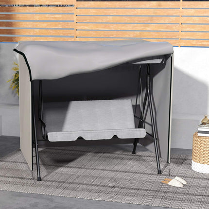 Waterproof garden swing with sun protection, Grey, 177x114x152 cm