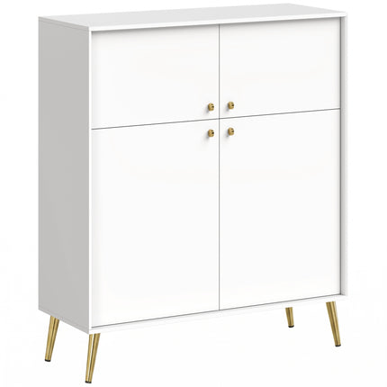 Cream White Sideboard with Gold Accents, 105.4 cm