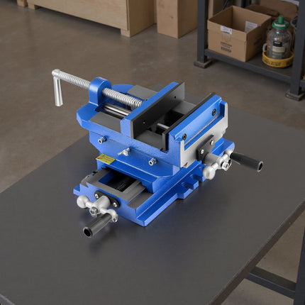 Cross Slide Drill Press Vise, X-Y Axis, 4 In Jaws