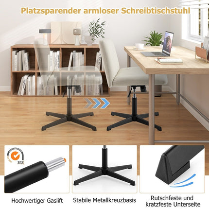 Cross-legged chair without armrests swivel chair with wide seat desk chair beige