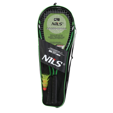 Crossminton Set with 2 Rackets, Shuttlecocks, Green Cover