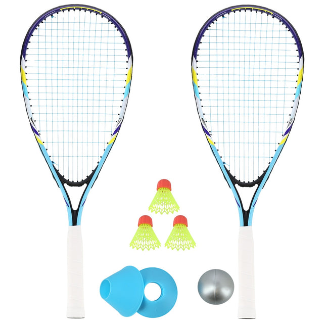 Crossminton Set with 2 Rackets, Shuttlecocks, Markers, Ball