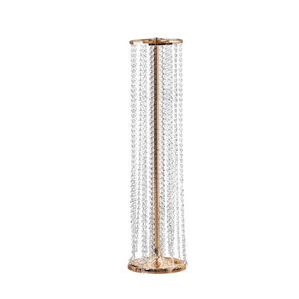 Crystal Wedding Flower Stand Set, 90cm Gold Metal, 2pcs