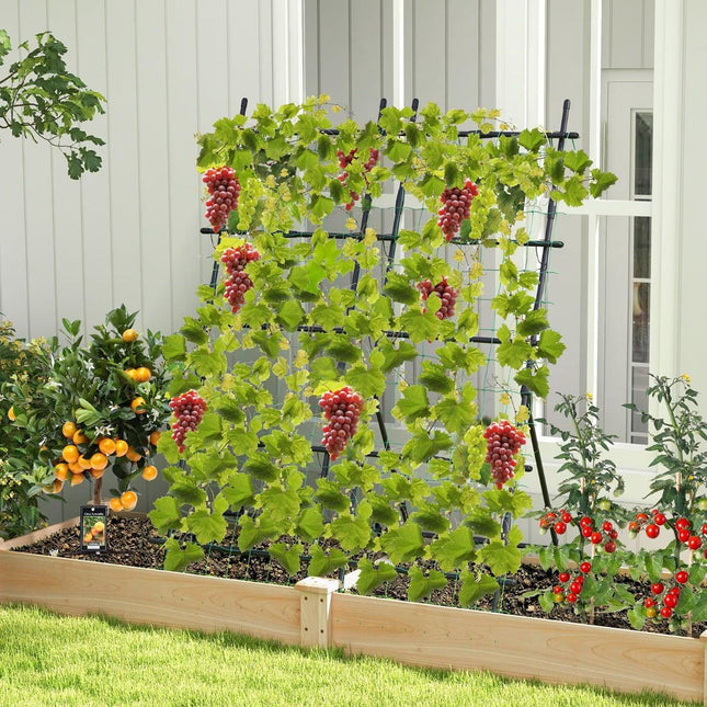 Komkommerrek met net, 187 cm hoog, PE-gecoat metaal