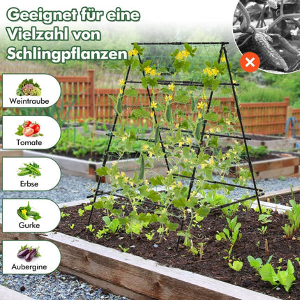 Cucumber Trellis with Net & Clips, PE-Coated Metal