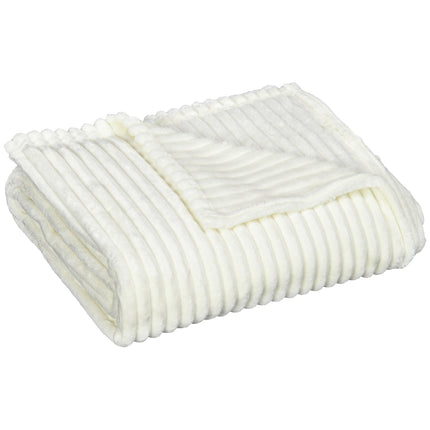 Fluffy fleece sofa Bed blanket, cream, 203 x 152 cm
