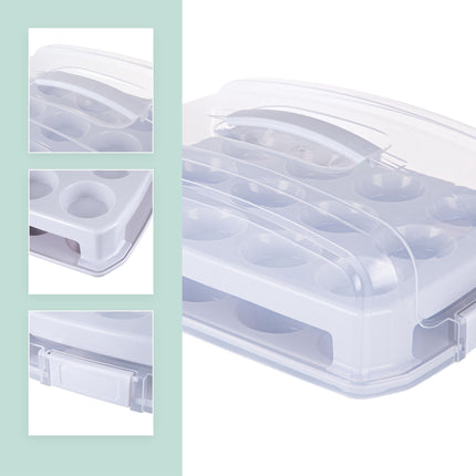 Cupcake Storage Box with Handle – Holds 24 Muffins