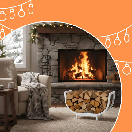 Curved Iron Firewood Rack – Space-Saving Log Holder