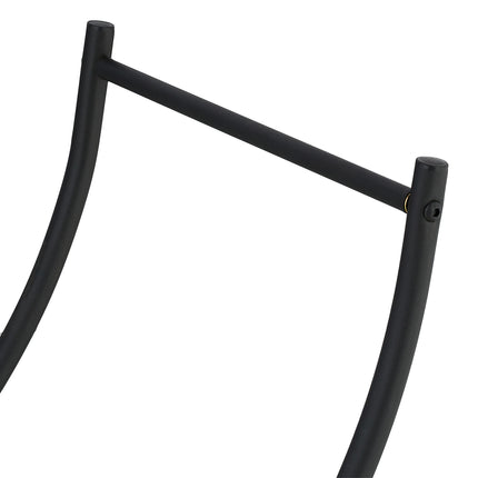 Curved Steel Firewood Basket – Black, Easy Carry