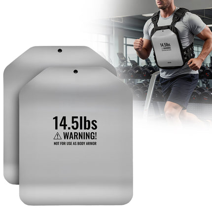 Curved Weight Vest Plates Pair, 14.5 lb Steel Inserts