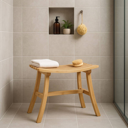Curved bamboo stool