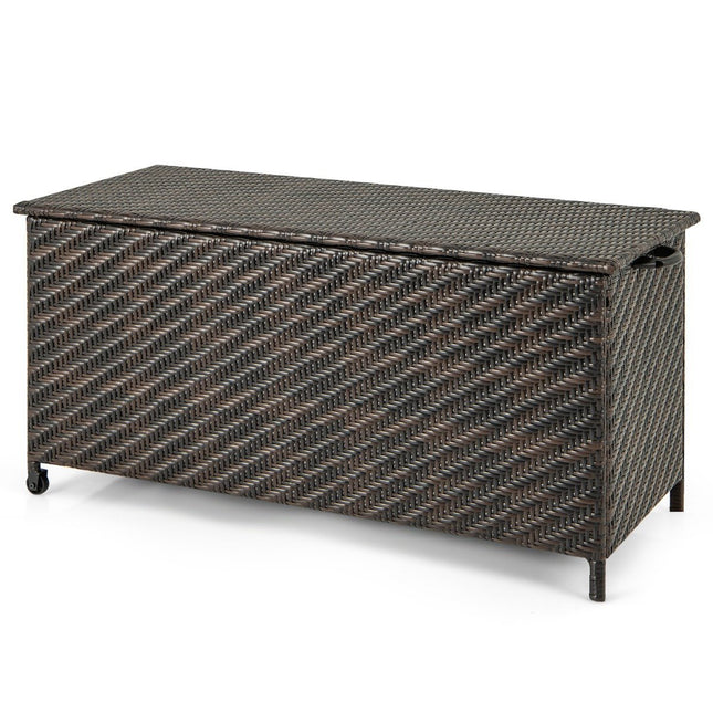 Kussenbox met wielen en 320L capaciteit waterdichte kussenbox polyrattan opbergbox
