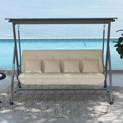 Beige Garden Swing Cushion Set - Fits 170 cm, incl. Back & sides