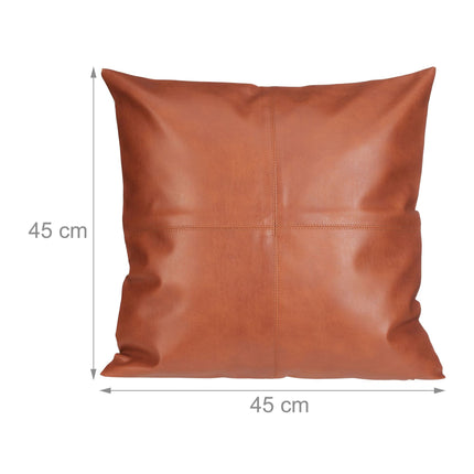 Cushion cover in leather look - set of 2