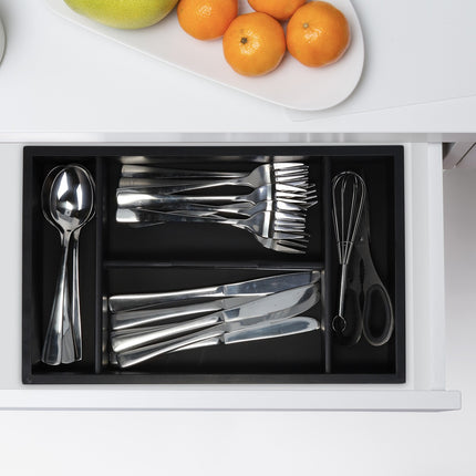 Cutlery Tray with Handle – 4 Compartments, Bamboo