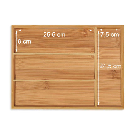 Cutlery box bamboo 4 compartments