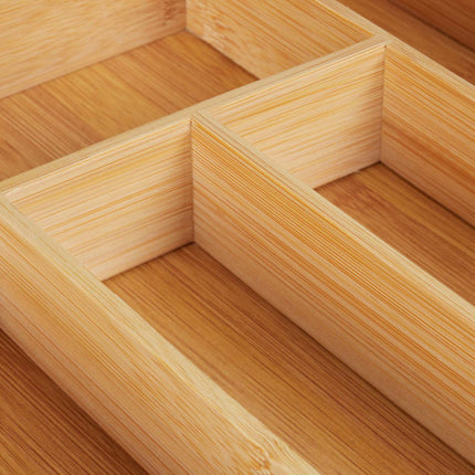Cutlery box bamboo extendable