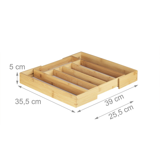 Tacka na sztućce bambusowa 40 cm rozsuwana