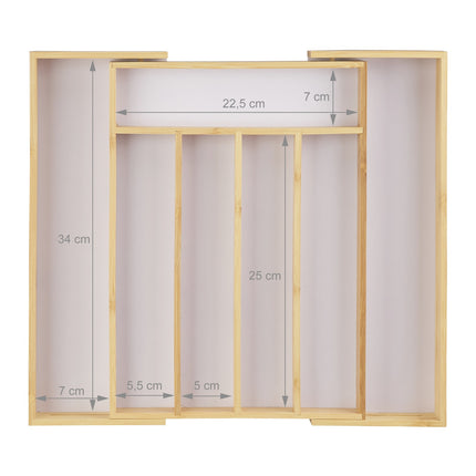 Cutlery tray bamboo 40 cm extendable