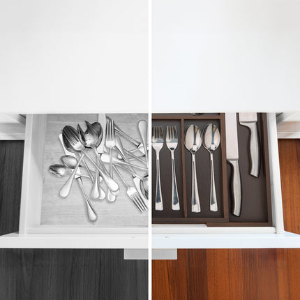 Cutlery tray bamboo dark brown