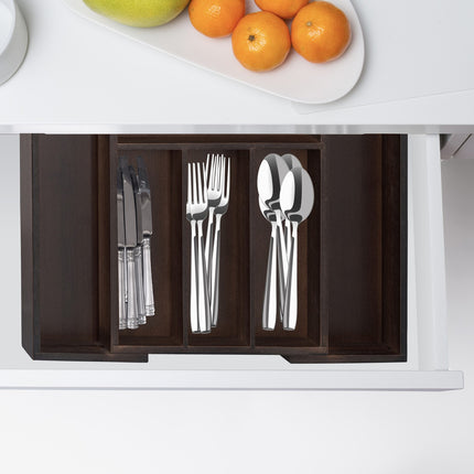 Cutlery tray bamboo dark brown