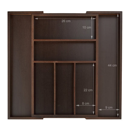 Cutlery tray bamboo dark brown