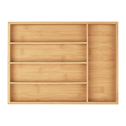 Cutlery tray in bamboo with 5 compartments