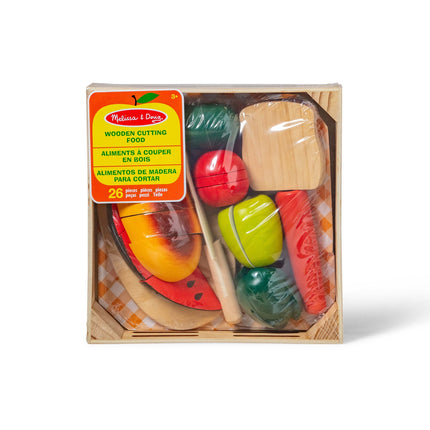 Cutting Food Playset for Kids, Wooden Food Toys