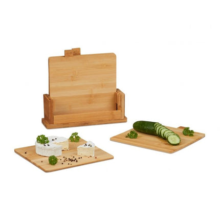 Cutting board set of 4 with stand