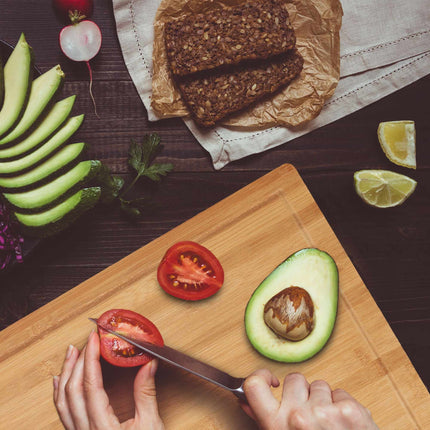 Cutting board with bent edge