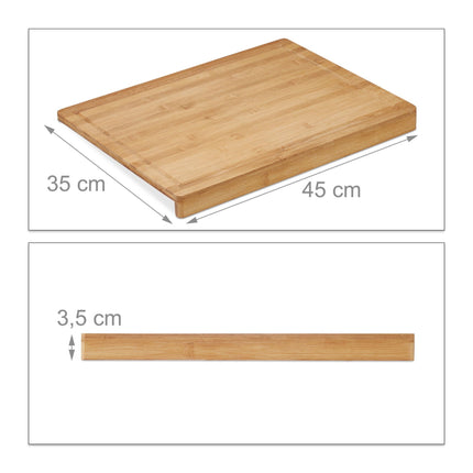 Cutting board with bent edge