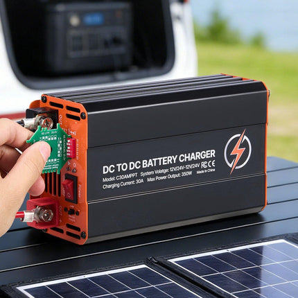 DC to DC Charger With MPPT, 30A 350W, Solar Alternator Input