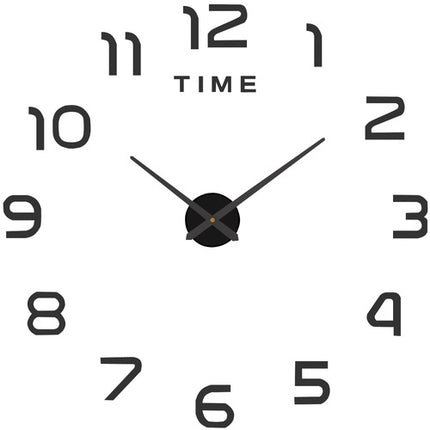 DIY 3D Wall Clock, Black, 60-130 cm, Silent, Loft Style