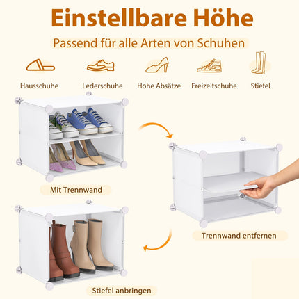 DIY Shoe Rack with 12 Compartments for 48 Pairs, White