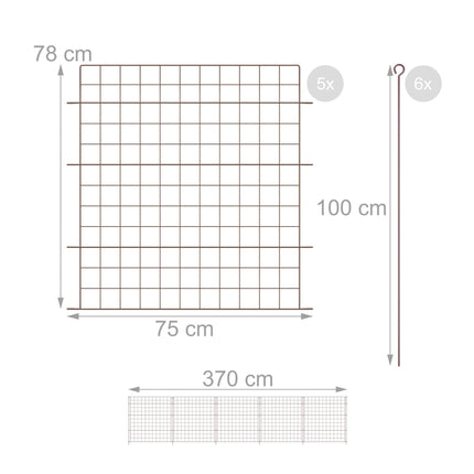 Dam fence with 5 parts