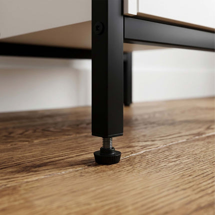 Dark Brown Bedside Table, 2 Drawers, 61x40x40 cm