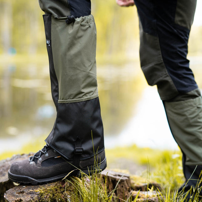 Donkergroene wandelgamaschen, waterdicht, verstelbaar